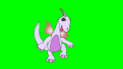 2d animated character of Fly and dance pink winged dinosaur at concert or party with song, Bird Dinosaur, ballet dance, show, winged rex . in green screen background chroma key. - Powered by Adobe