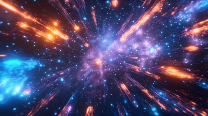 Obraz premium Neon Meteor Explosion
