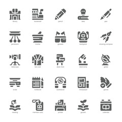 Library and Science icon pack for your website, mobile, presentation, and logo design. Library and Science icon glyph design. Vector graphics illustration and editable stroke.