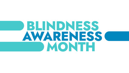 Blindness Awareness Month colorful text typography on white or black background banner illustration great for wishing and celebrating Happy Blindness Awareness Month in October