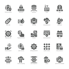 Internet Protection icon pack for your website, mobile, presentation, and logo design. Internet Protection icon glyph design. Vector graphics illustration and editable stroke.