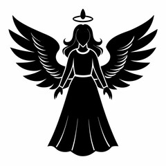Christmas Angel Black silhouette
