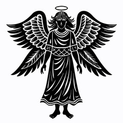 Christmas Angel Black silhouette