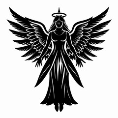 Christmas Angel Black silhouette