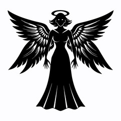 Christmas Angel Black silhouette