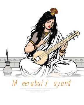 Meera Bai Jayanti Social Media Post banner Template 