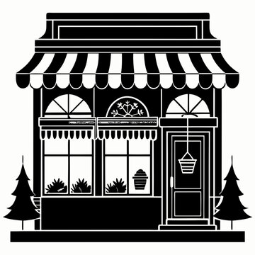 recommend clip art: Christmas Storefront Black silhouette