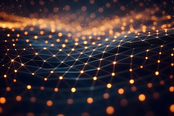 Abstract Network with Glowing Nodes