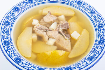 Delicious Chinese soup-Snow pear yam pork bone soup
