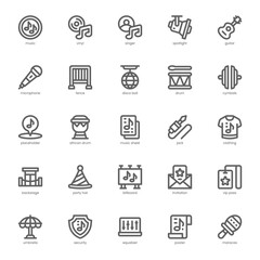 Music Festival icon pack for your website, mobile, presentation, and logo design. Music Festival icon outline design. Vector graphics illustration and editable stroke.