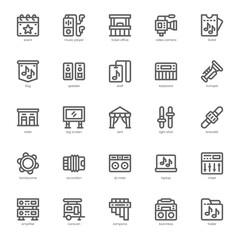 Music Festival icon pack for your website, mobile, presentation, and logo design. Music Festival icon outline design. Vector graphics illustration and editable stroke.