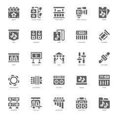 Music Festival icon pack for your website, mobile, presentation, and logo design. Music Festival icon glyph design. Vector graphics illustration and editable stroke.