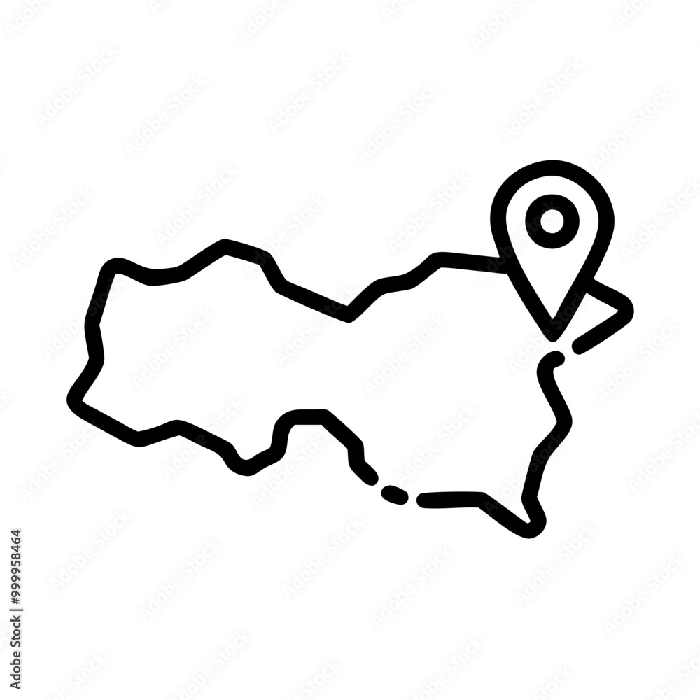 Poster geolocation icon depicting a map with a location marker representing contact information