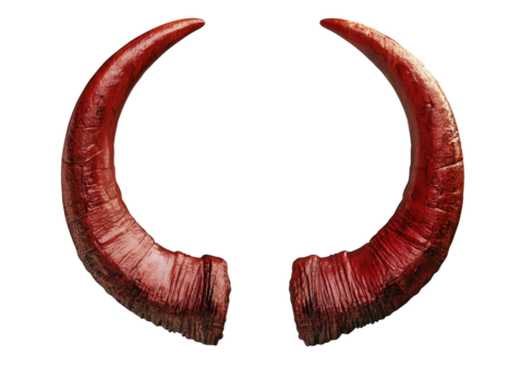 red devil horns isolated on white transparent background