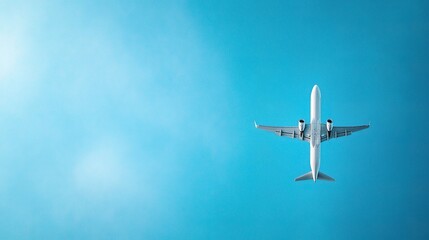 Obraz premium Airplane in Clear Sky Overhead View