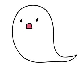 ゆるい白色のおばけのイラスト素材