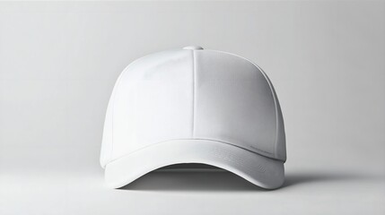a mockup of a white blank snapback on white background