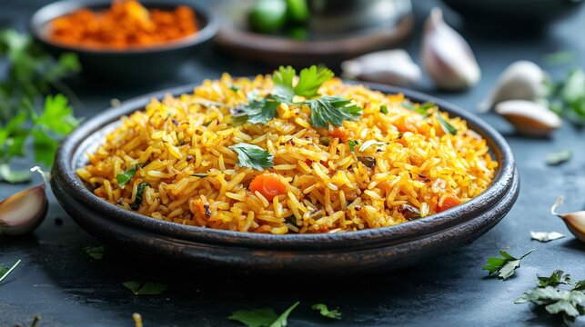 plate of traditional Uzber pilaf served on a plate