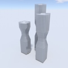 3d Render Tower Apartement skyscraper