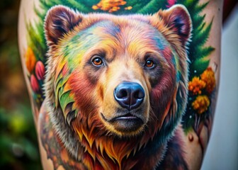 Fototapeta premium Creative Tattoo Ideas Featuring Bears: Unique Designs for Nature and Animal Lovers' Tattoos