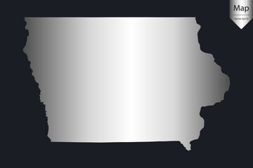 Abstract - High Detailed Silver Map of Iowa. Vector illustration eps10.	
