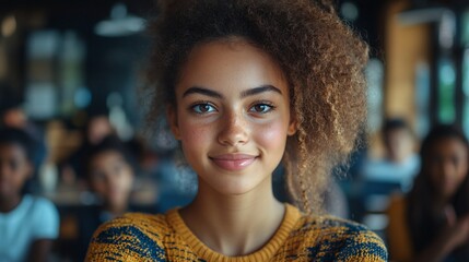 Dedicated Teacher Providing Individualized Support and Encouragement to Students in Classroom, Medium Shot