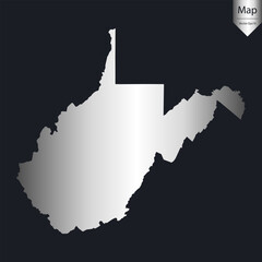 Abstract - High Detailed Silver Map of West Virginia. Vector illustration eps10.	

