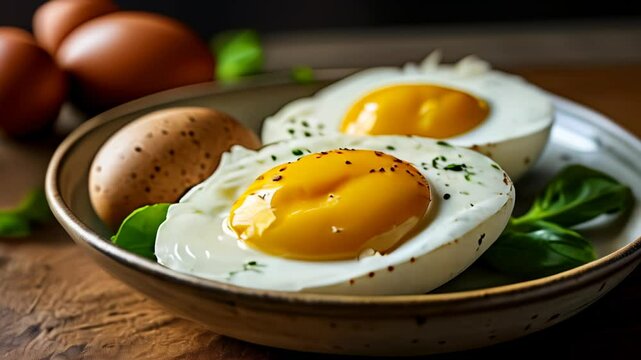  Deliciously prepared sunnyside up eggs ready to be savored