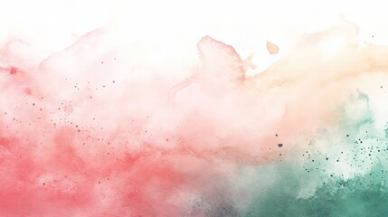 Fototapeta premium Soft Abstract Watercolor Background in Red and Green