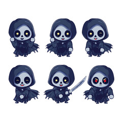 cute grim reaper vector design