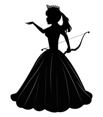 Cute Princess Silhouette With Arrow