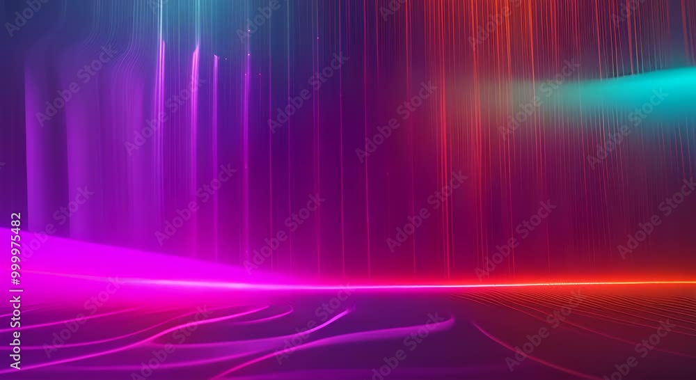 Aufkleber dynamic visualization of sound waves showcases vibrant colors flowing through a dark space creating 