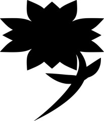 Flowers silhouette with white background