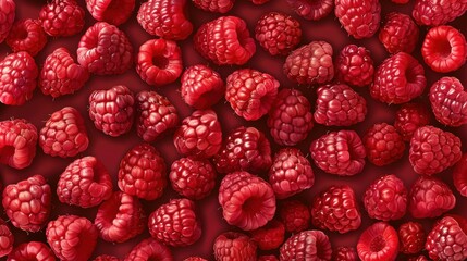 Seamless background of raspberry fruit