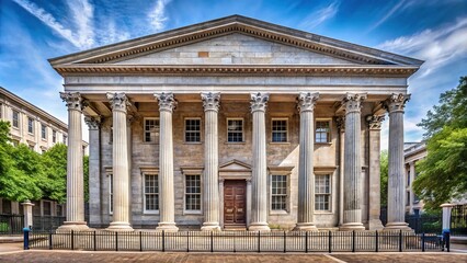 Historical building in Philadelphia with minimalistic design