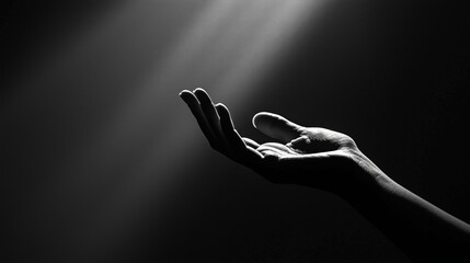 Obraz premium Illuminated Hand Reaching for Hope
