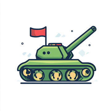 recommend clip art:  A simple icon depicting a tank with a flag on top set against a white background. 