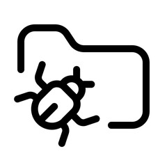 folder malware icon with line style, perfect for user interface projects