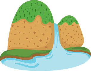 illustration of  waterfall on white background illustration