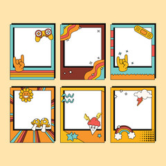 Naklejka premium Set of retro frame vector
