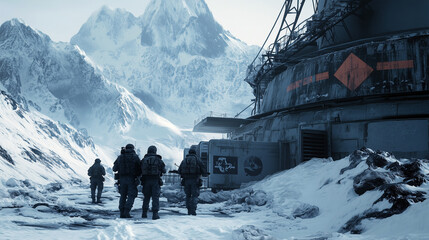 Winter Research Station Silhouette