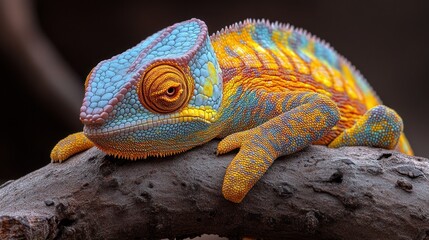 Naklejka premium 2 year old Panther Chameleon endemic to Madagascar
