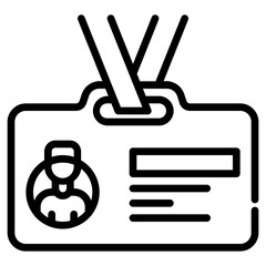 name tag. vector single icon with a dashed line style. suitable for any purpose. for example: website design, mobile app design, logo, etc.