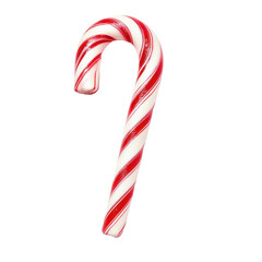 Obraz premium Isolated Red and White Candy Cane on Transparent Background