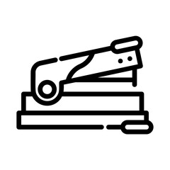 stapler. vector single icon with a dashed line style. suitable for any purpose. for example: website design, mobile app design, logo, etc.