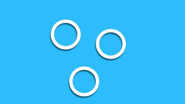 Rotating three circle combination icon. Three overlapping circles animation. line art motion background.
