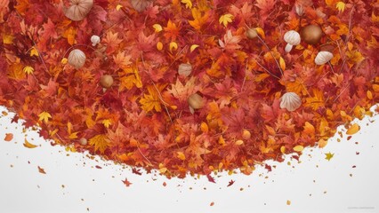 autumn leaves isolated on white background 