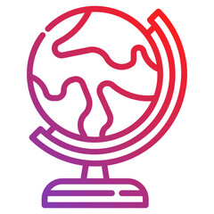 earth globe. vector single icon with a dashed line gradient style. suitable for any purpose. for example: website design, mobile app design, logo, etc.