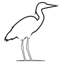 Naklejka premium crane bird shadow vector