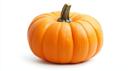 Obraz premium Fresh pumpkin on white background, healthy vegetable, organic produce, copy space